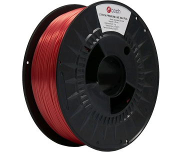 C-TECH Tisková struna (filament) PREMIUM LINE, Silk PLA, orientální červená, RAL3031, 1,75mm, 1kg