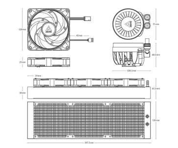 ARCTIC Vodní chladič Liquid Freezer III 360 ARGB, 3x120mm, AM5, LGA1851, černá