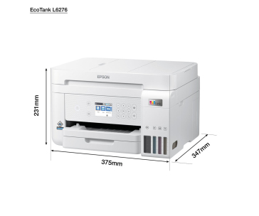 EPSON tiskárna ink EcoTank L6276, 3v1, A4, 1200x4800dpi, 33ppm, USB, Wi-Fi, LAN, bílá