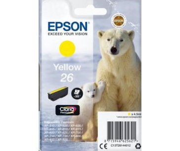 EPSON ink bar Singlepack "Lední medvěd" Yellow 26 Claria Premium Ink