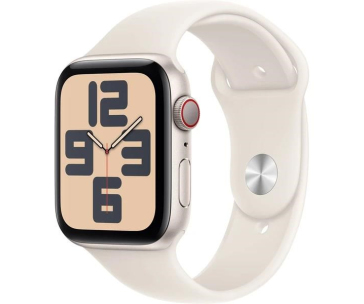 Apple Watch SE (2024) GPS + Cellular 40mm Starlight Aluminium Case with Starlight Sport Band - S/M