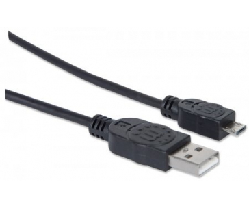 MANHATTAN Kabel propojovací USB 2.0  A Male / Micro-B Male, 1.8m, černý