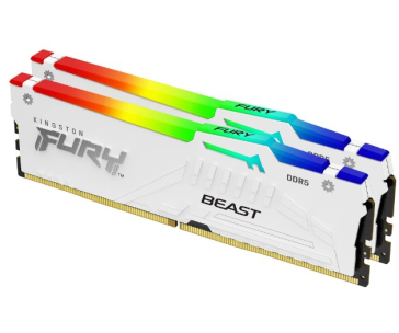 KINGSTON DIMM DDR5 32GB (Kit of 2) 5600MT/s CL36 FURY Beast Bílá RGB EXPO