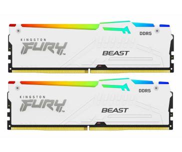 KINGSTON DIMM DDR5 64GB (Kit of 2) 6400MT/s CL32 Non-ECC FURY Beast RGB EXPO, Bílá