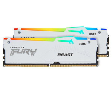 KINGSTON DIMM DDR5 32GB (Kit of 2) 6400MT/s CL32 Non-ECC FURY Beast RGB XMP, Bílá