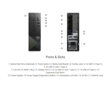 DELL PC Vostro 3030 SFF/TPM/i7-12700/16GB/1TB SSD/Intel UHD/WLAN/Kb/Mouse/W11 Pro/3Y PS NBD