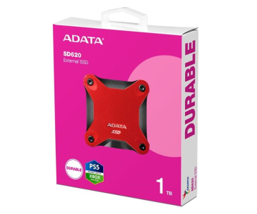 ADATA Externí SSD 1TB SD620, USB Micro-B, USB 3.2 Gen 2, R:520/W:460MB/s, červená