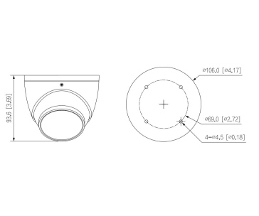 Dahua IPC-HDW3841EM-S-0360B-S2, IP kamera, 8Mpx, 1/2.8" CMOS, objektiv 3,6 mm, IR<30, IP67