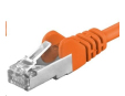 PREMIUMCORD Patch kabel CAT6a S-FTP, RJ45-RJ45, AWG 26/7 0,5m oranžová