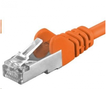 PREMIUMCORD Patch kabel CAT6a S-FTP, RJ45-RJ45, AWG 26/7 0,5m oranžová