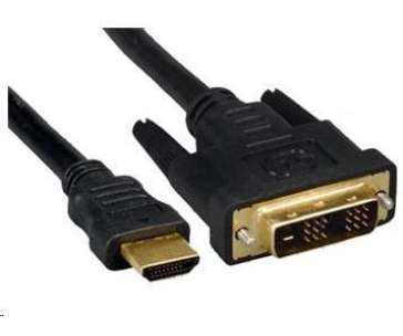 PREMIUMCORD Kabel HDMI - DVI-D 2m (M/M, zlacené kontakty, stíněný)