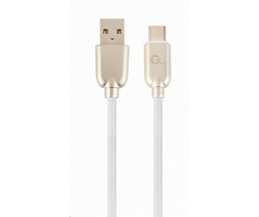 GEMBIRD Kabel USB 2.0 AM na Type-C kabel (AM/CM), 1m, pogumovaný, bílý, blister, PREMIUM QUALITY