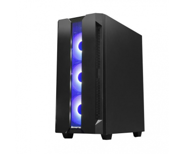 CHIEFTEC skříň Miditower Gaming HUNTER, Black, 4x RGB Rainbow Fan, 2 x USB 3.0, side glass