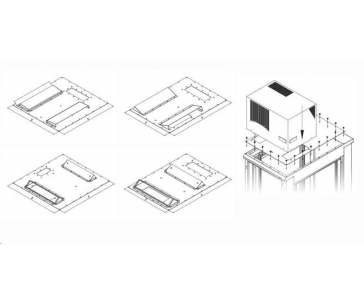 TRITON montážní redukce ke klimatizaci X1 a X2 do hloubky rozvaděče 800 x 800 mm, černá