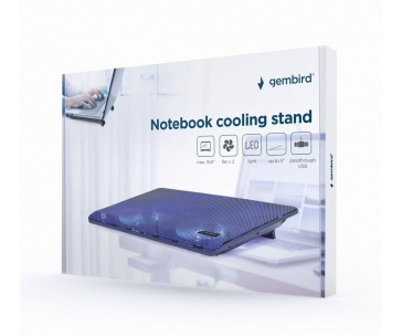 GEMBIRD Podstavec pod notebook NBS-2F15-05, pro notebooky do 15,6", LED, černý