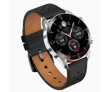 Garett Smartwatch V10 Silver-black leather