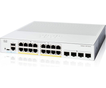 Cisco Catalyst switch C1300-16P-4X (16xGbE,4xSFP+,16xPoE+,120W,fanless)