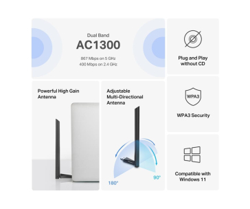 MERCUSYS MA30H WiFi5 PCIe adapter (AC1300,2,4GHz/5GHz)