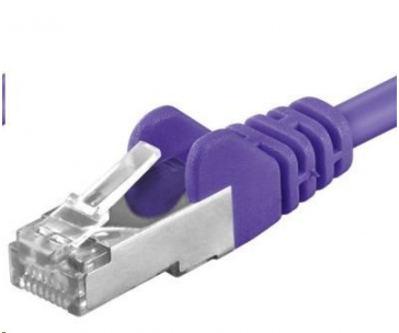 PREMIUMCORD Patch kabel CAT6a S-FTP, RJ45-RJ45, AWG 26/7 1m fialová