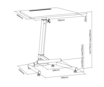 Stolek na notebook laptop Fiber Mounts M8C49B