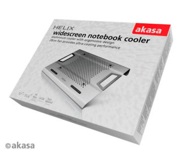 AKASA Chladící podložka Helix, pro notebooky do 17", Stříbrná