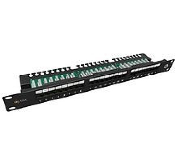 Solarix Patch panel 24 x RJ45 CAT5E UTP s vyvazovací lištou 1U SX24L-5E-UTP-BK-N