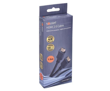 Solight HDMI kabel s Ethernetem, HDMI 2.0 A konektor - HDMI 2.0 A konektor, blistr, 1,5m