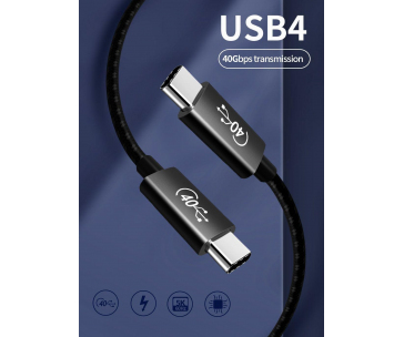 PREMIUMCORD Kabel USB4™ 40Gbps 8K@60Hz Thunderbolt 3, 0,8m