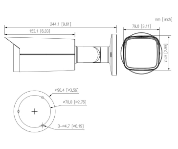 Dahua HAC-HFW2501TU-A-0360B-S2, HDCVI kamera, 5Mpx, 1/2.7" CMOS, objektiv 3,6 mm, IR<80, IP67