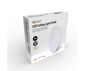 Solight LED stropní světlo Plain, 15W, 1200lm, 4000K, kulaté, 26cm