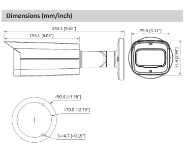 Dahua HAC-HFW2802T-A-I8-0360B, HDCVI kamera, 8Mpx, 1/1.8" CMOS, objektiv 3,6 mm, IR<80, IP67