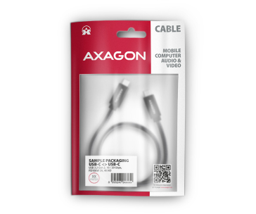 AXAGON BUCM32-CM15AB, SPEED+ kabel USB-C <-> USB-C, 1.5m, USB 20Gbps, PD 100W 5A, 4K HD, ALU, oplet, černý