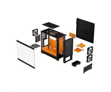 FRACTAL DESIGN skříň Pop Air RGB Orange Core TG Clear Tint, 2x USB 3.0, bez zdroje, ATX