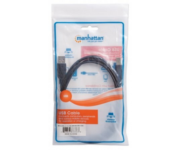 MANHATTAN Kabel USB 2.0 A-B propojovací 1,8m, černý