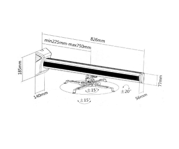 Nástěnný držák na projektor Fiber Mounts M7C33