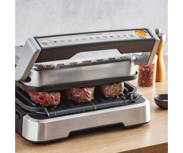 Tefal OptiGrill 2 v 1 GC772D30 Inox kontaktní gril, 2100 W, termostat, odkapávací nádobka, aplikace Tefal