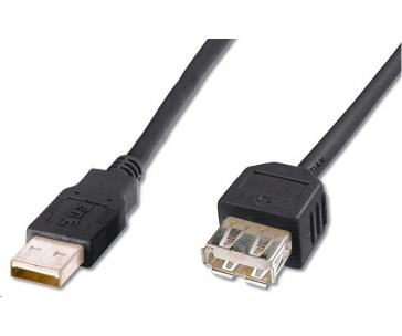 PREMIUMCORD Kabel USB 2.0 A-A 1m, prodlužovací (M/F) šedý