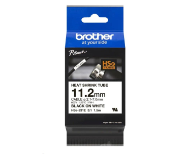 BROTHER smršťovací bužírka - HSE-231E bílá pro E300VP H300 H500 E550 P700 P750 D800 P900 P950 - 11,2mm / 2,1-7mm / 3:1