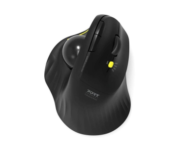 PORT bezdrátová ergonomická myš ERGONOMIC TRACKBALL, 2,4 Ghz & Bluetooth, USB-A/C, černá