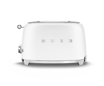 Smeg TSF01WHMEU toustovač / topinkovač, 2 toasty, 6 úrovní opékání, zásuvka na drobky, styl. 50. let, matně bílá