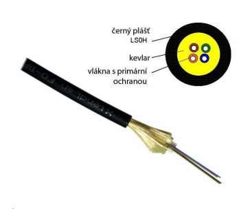 Optický kabel XtendLan DROP FTTx, 4x 9/125 SM, G.657A, LS0H, černý, cívka 500m