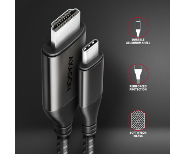 AXAGON RVC-HI2MC, USB-C -> HDMI 2.0a redukce / kabel 1.8m, 4K/60Hz HDR10