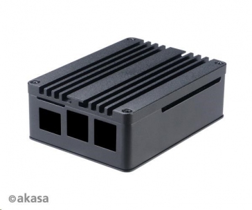 AKASA krabička pro Raspberry Pi 3 a Asus Tinker/S, Extended Aluminium, with Thermal Modules (SD Slot concealed)