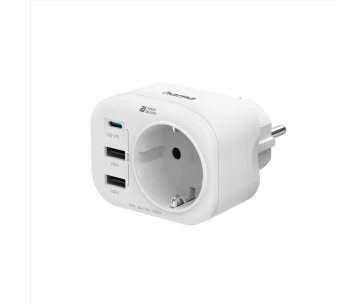 Hama zásuvková USB nabíječka, 1x el. zásuvka, 1x USB-C PD, 2x USB-A, 20 W