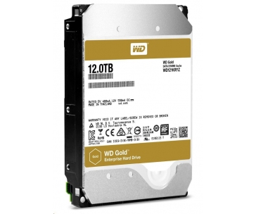 WD GOLD WD121KRYZ 12TB, SATA III 3.5", 256MB 7200RPM, 255MB/s, CMR, Enterprise