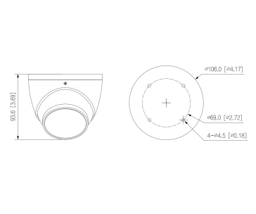 Dahua IPC-HDW3541EM-S-0360B-S2, IP kamera, 5Mpx, 1/2.7" CMOS, objektiv 3,6 mm, IR<50, IP67