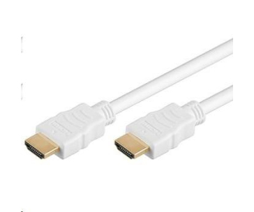 PremiumCord HDMI High Speed + Ethernet kabel,bílý, zlacené konektory, 0.5m