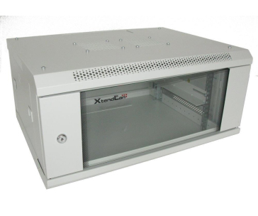 XtendLan 19" nástěnný rozvaděč 4U 600x450, nosnost 60 kg, skleněné dveře, svařovaný, šedý