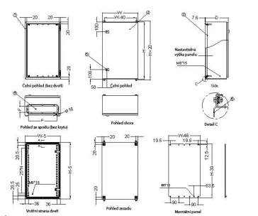 XtendLan 19" univerzální rozvaděč s montážní deskou, krytí IP66, šířka 600mm, hloubka 350mm, výška 760mm, šedý