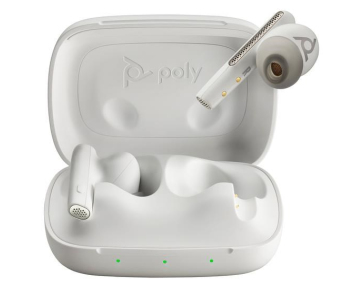 Poly Voyager Free 60 bluetooth headset, BT700 USB-C adaptér, nabíjecí pouzdro, bílá